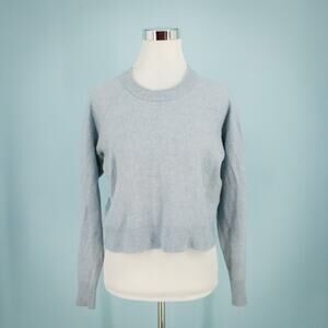 T Alexander Wang Size Medium M Light Blue Crew Neck Wool Cashmere Sweater